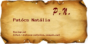 Patócs Natália névjegykártya
